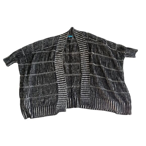 Alice + Olivia Nera Rib Knit Boxy Cardigan Sweater Short Sleeve Size Small - Picture 1 of 3